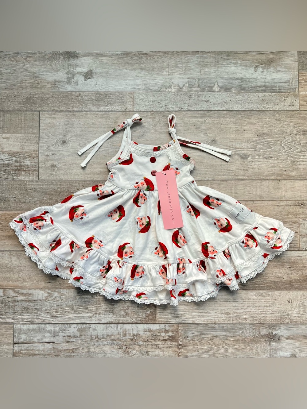 NWT Jane + Jo Girls House Dress in Dear Santa Size 18 Months